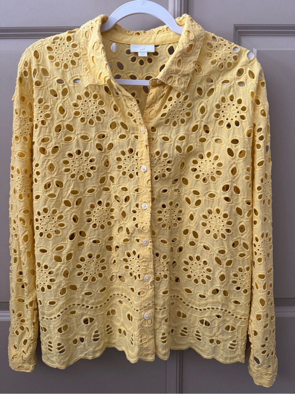 J. Jill Eyelet Scalloped Hem Shirt